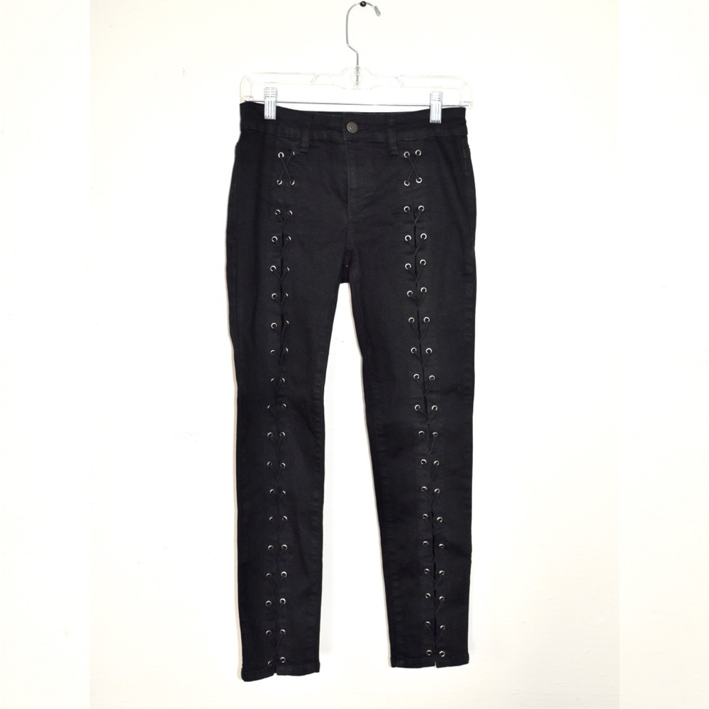 F21 Lace Up Black Jeans